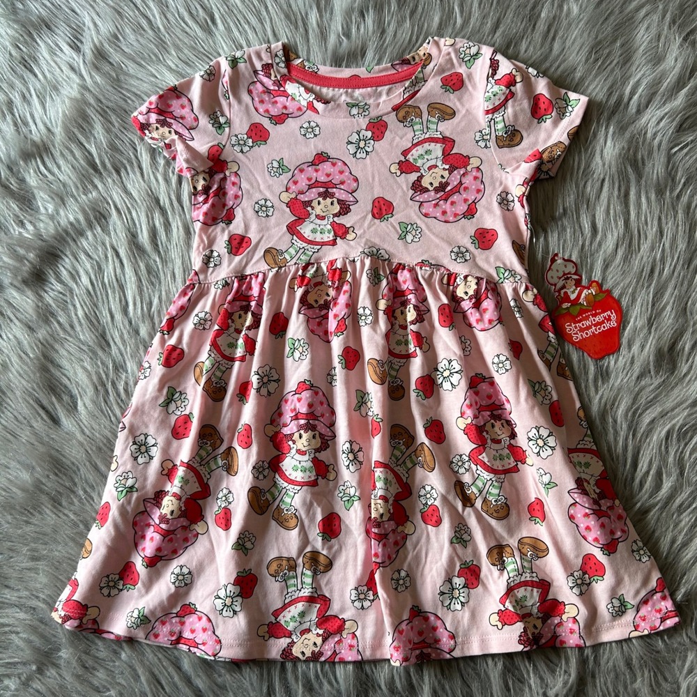 The World Of Strawberry Shortcake Dress Toddler Girls‎ Size 4T Pink Short Sleeve